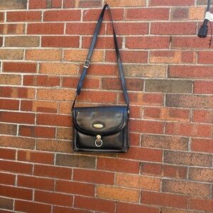 Vintage Marchino Italy Black Leather Crossbody Bag
